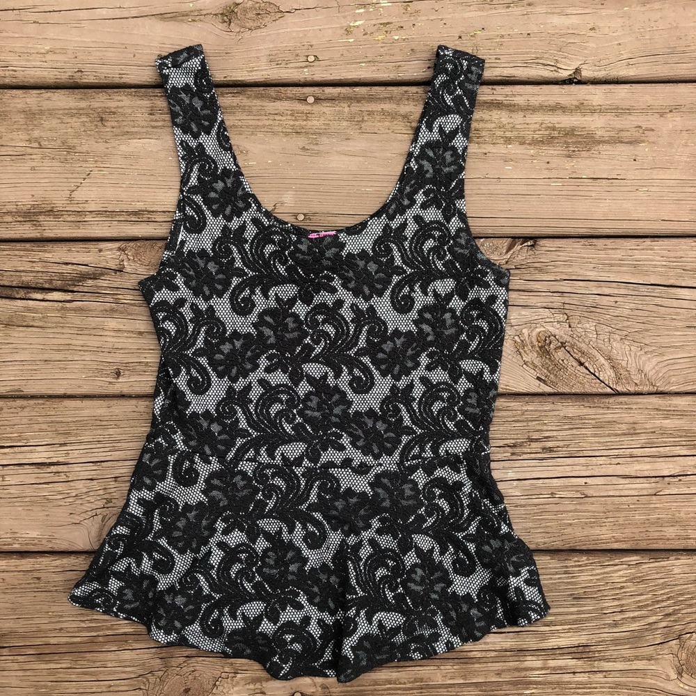peplum top with patterned design